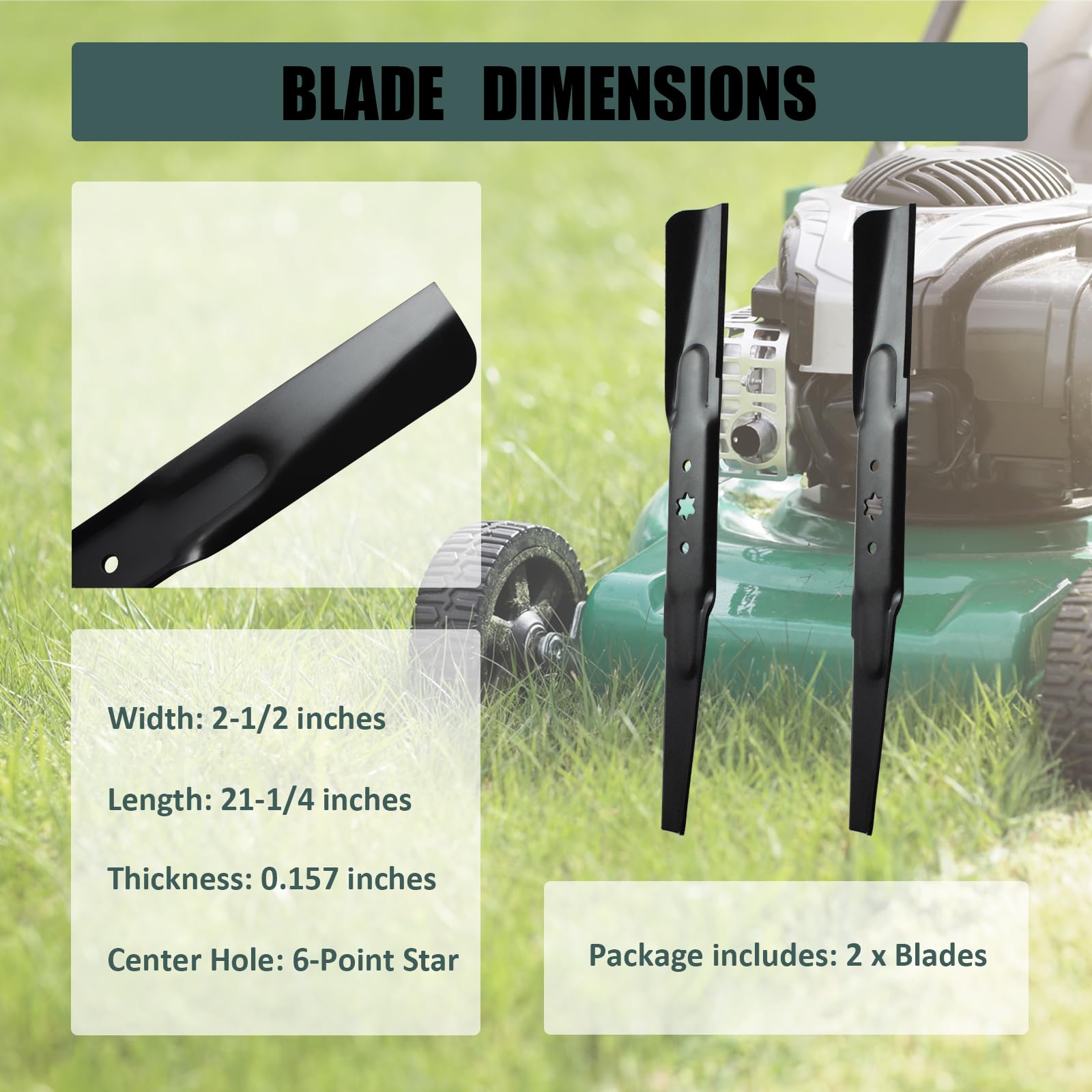 ZALANA high lift blades provide compatibility with Cub Cadet and Troy-Bilt for efficient mowing.