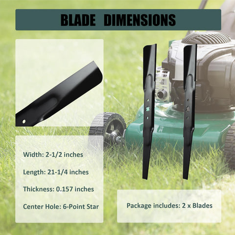 ZALANA high lift blades provide compatibility with Cub Cadet and Troy-Bilt for efficient mowing.