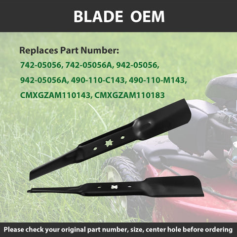 ZALANA 54-inch blade side view showing strong lift for even mowing.