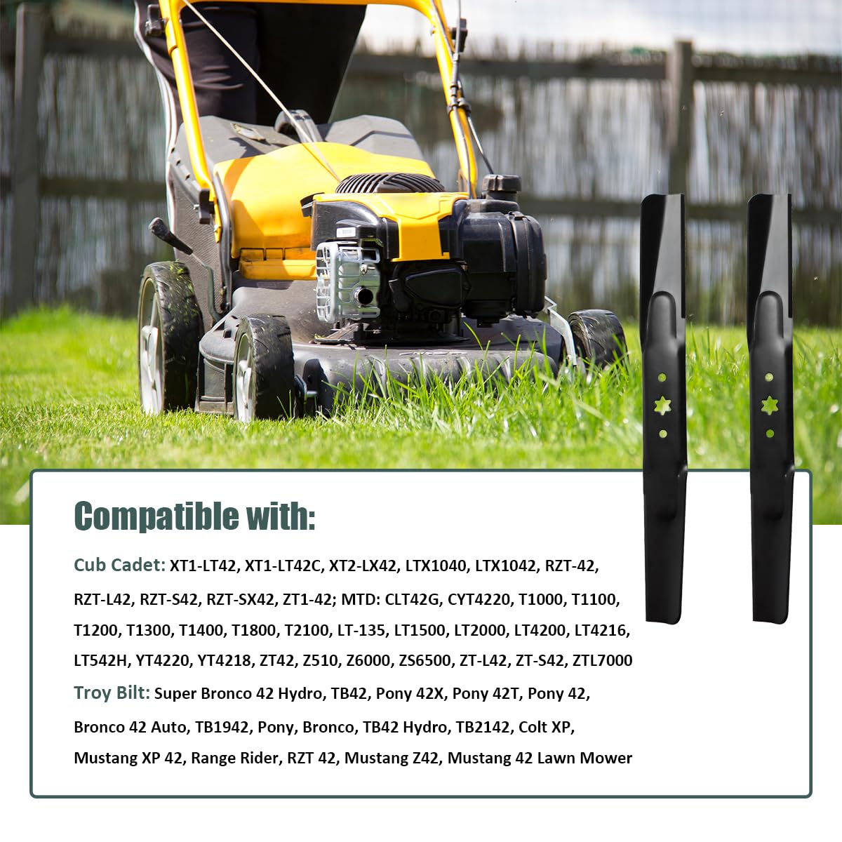 ZALANA replacement blades compatible with Cub Cadet and Troy-Bilt models.
