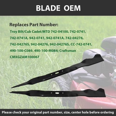 Two-pack mulching blades from ZALANA for quick replacement and less downtime