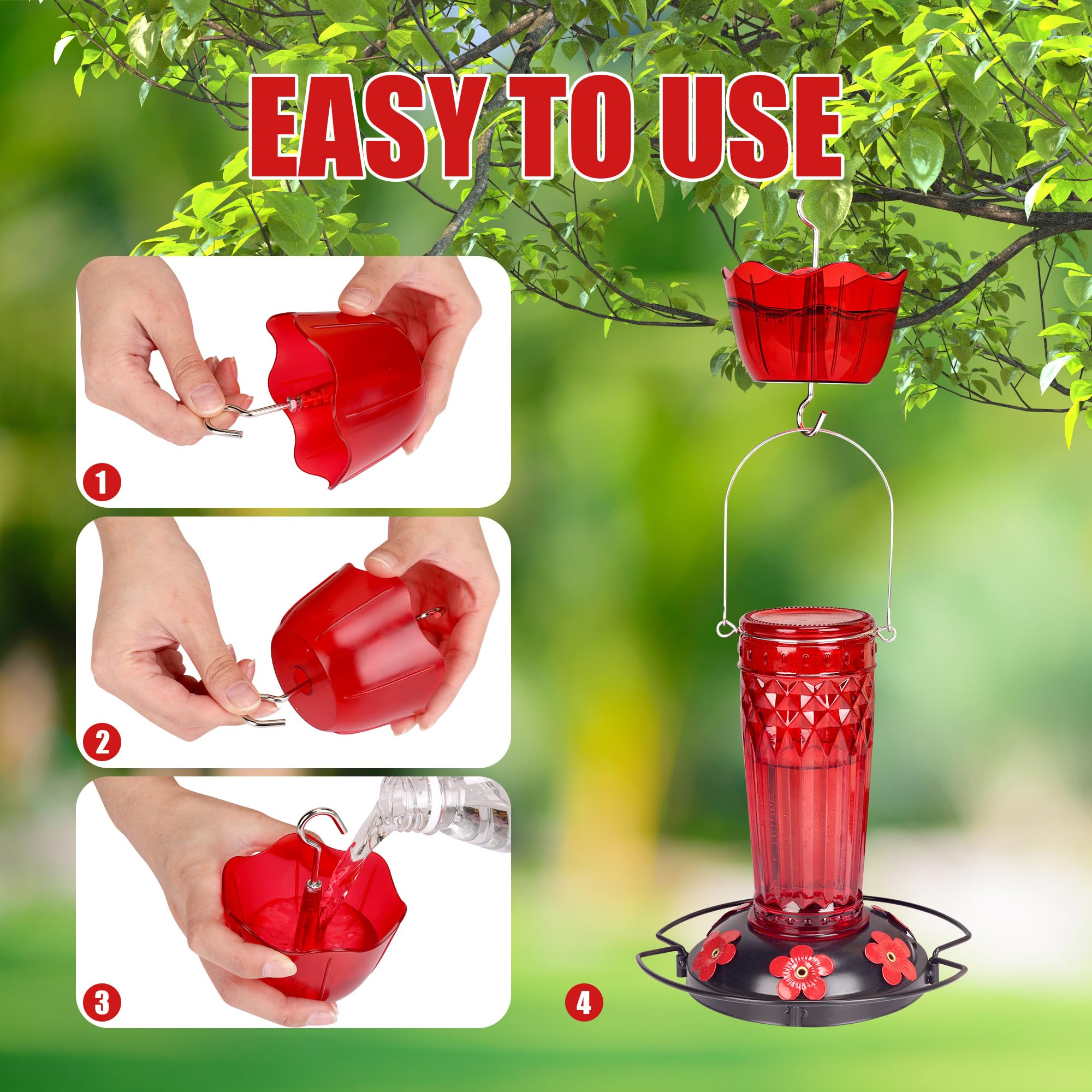 Zamelane ant moat leak-proof design reduces spills around the feeder and outdoor decoration