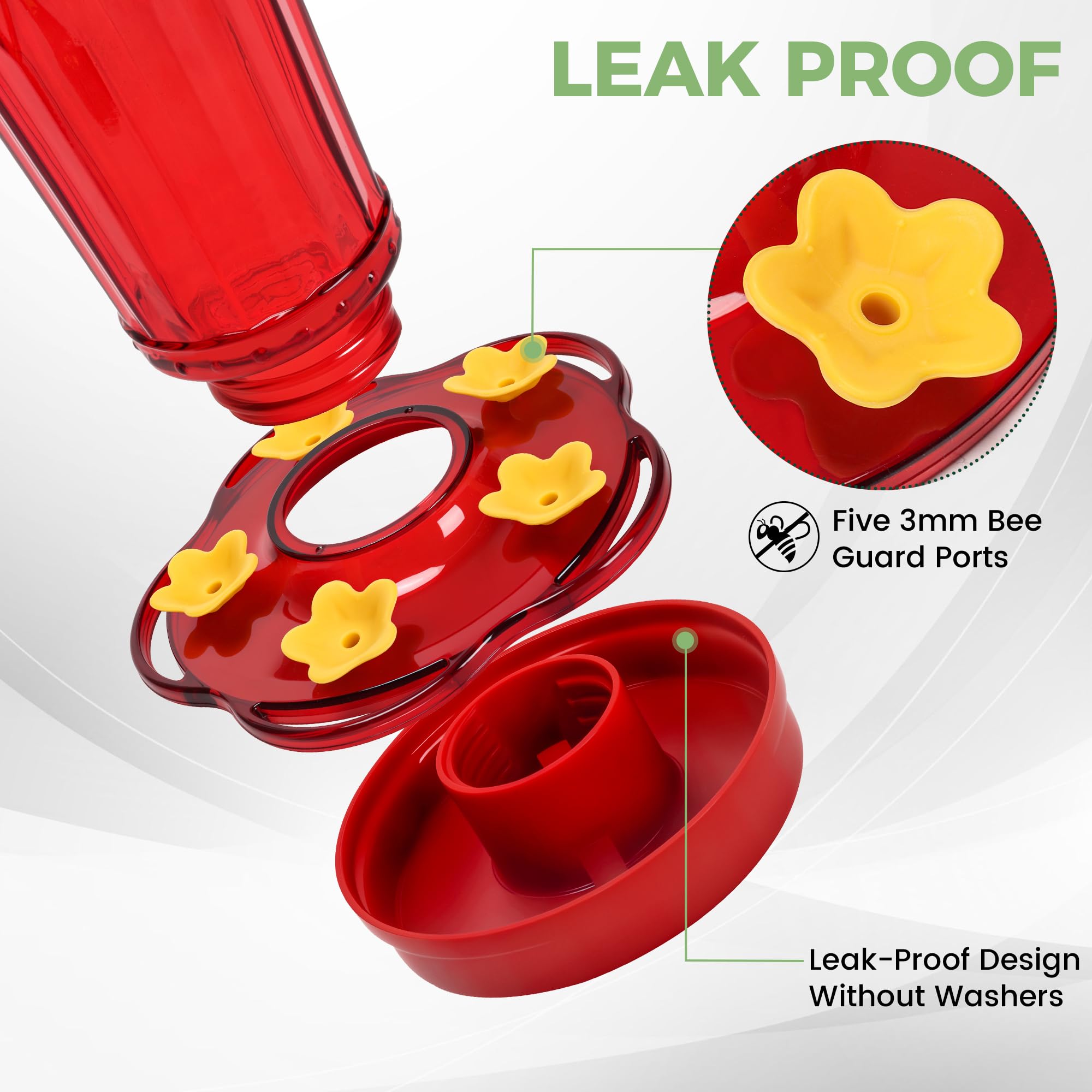 Zamelane feeder featuring a leak-proof base for secure nectar outdoors.