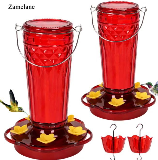 Zamelane two-pack outdoor feeders ideal for gardens and backyards.