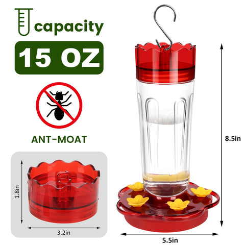 Zamelane hanging feeder with ant moat to deter insects.