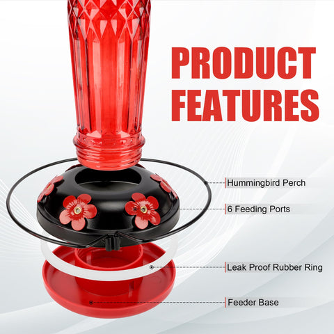 Zamelane six-port hummingbird feeder supports multiple birds at once.