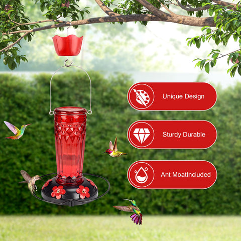 Zamelane perch base offers resting spot for visiting hummingbirds.