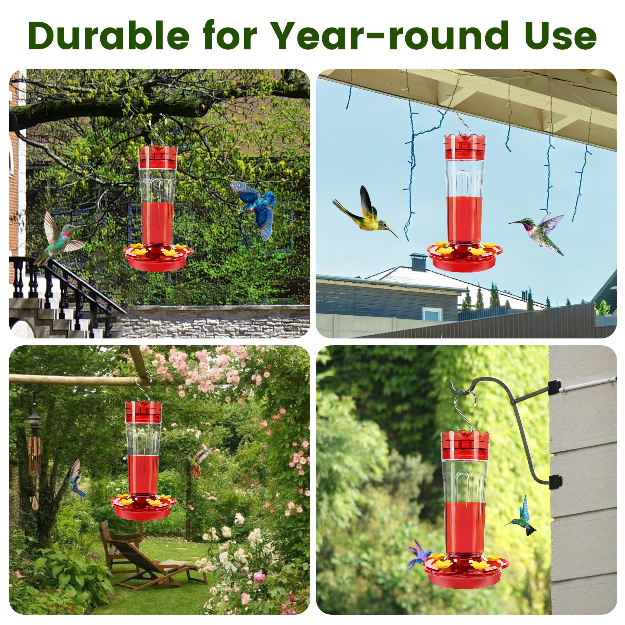 Zamelane red transparent plastic feeder shows nectar levels clearly