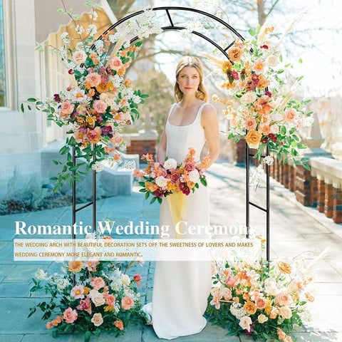 ZANGEROI wedding arch frames ceremonies with an elegant outdoor backdrop