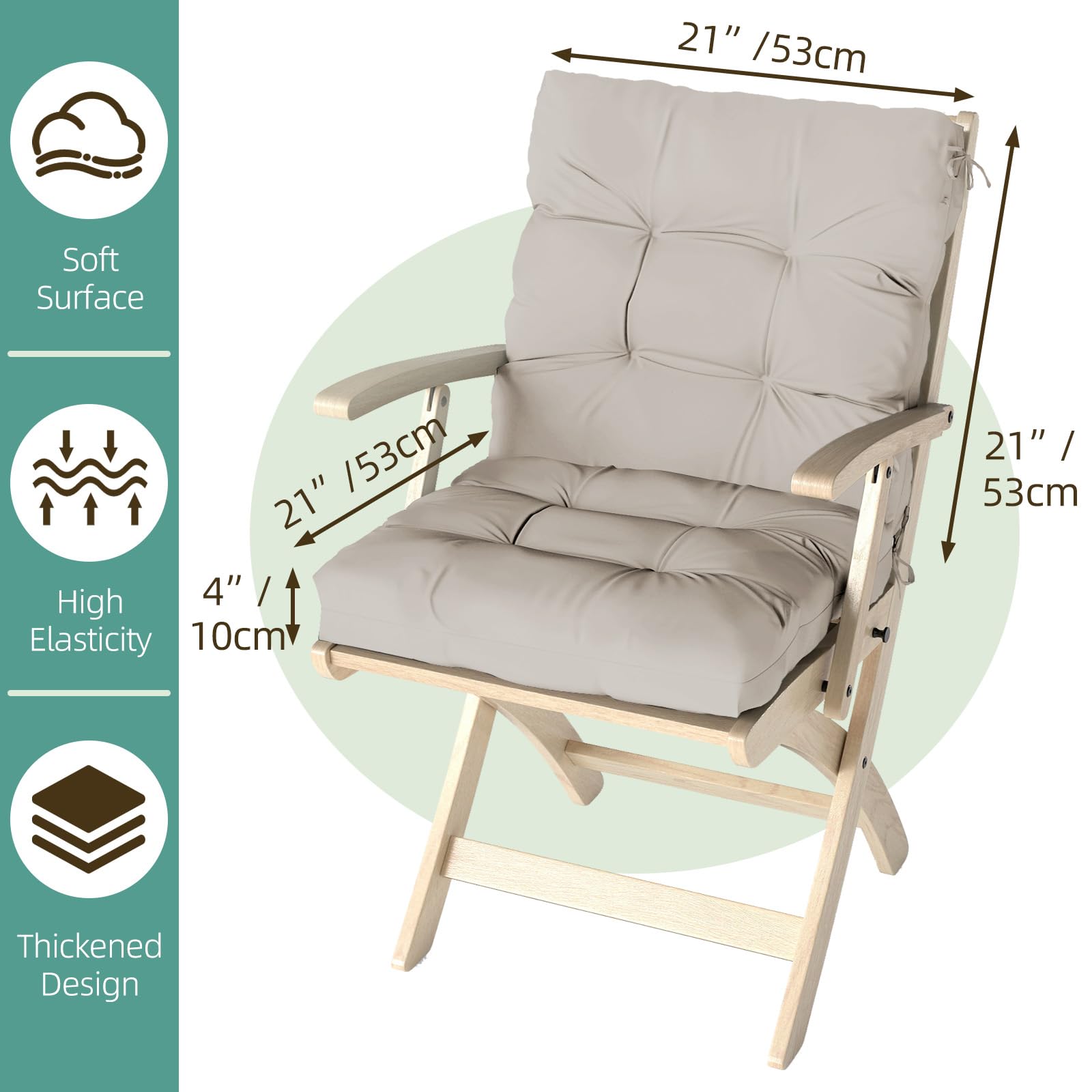 Zanwu Hwyd 42x21x4 cushions fit standard dining chairs snugly