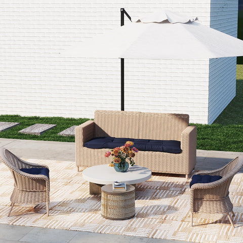 Zanwu Hwd front porch swing cushion adds cozy support for outdoor lounging.