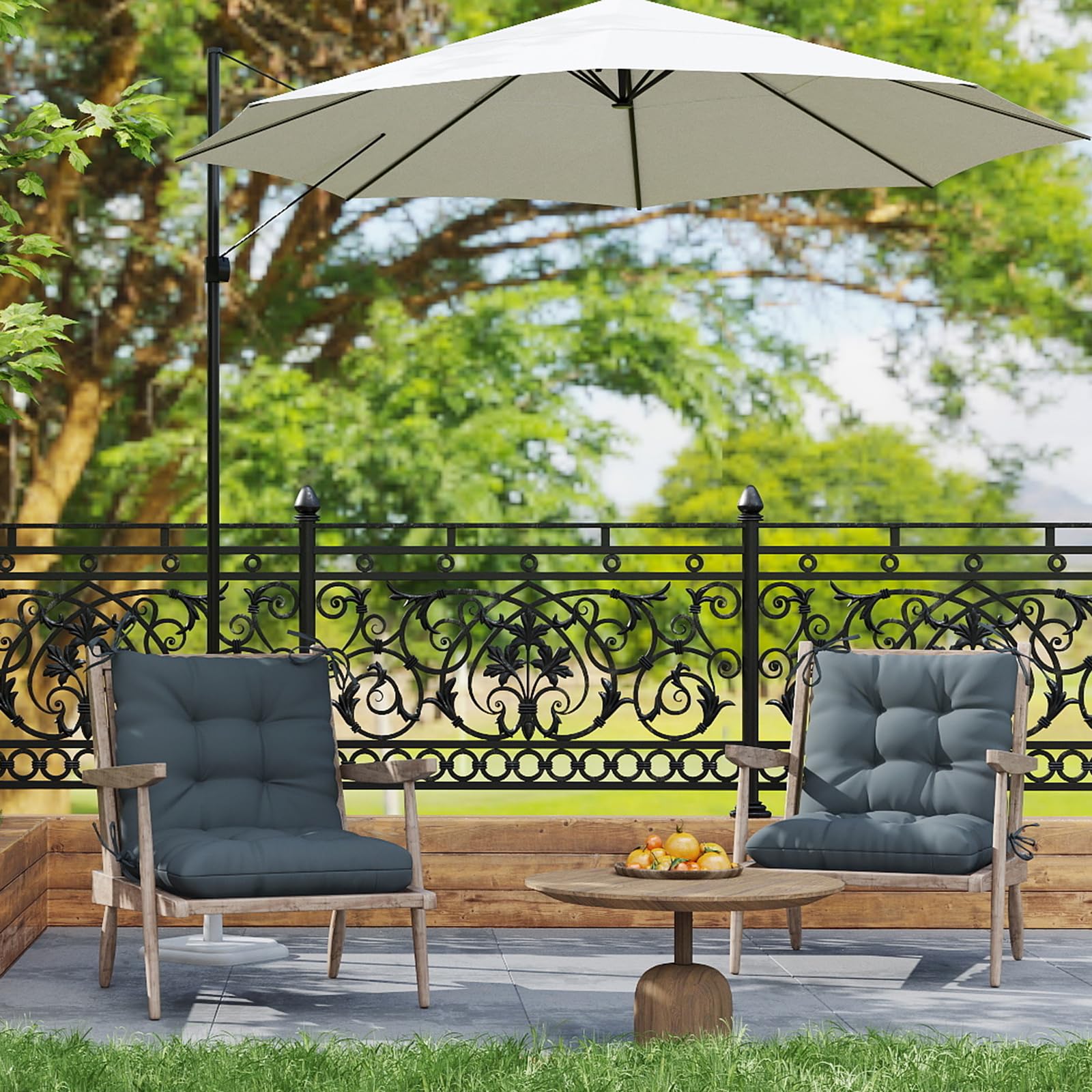Zanwu Hwyd outdoor chair cushions 2-pack side view, sturdy all-day seating