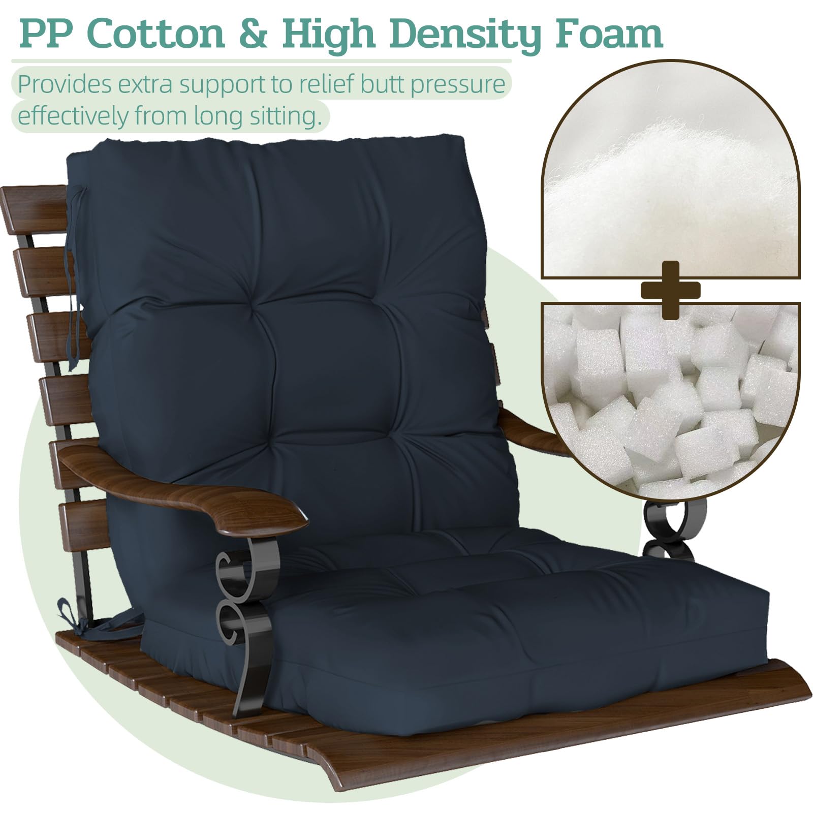 Zanwu Hwyd tie-straps closeup demonstrates easy installation on chairs