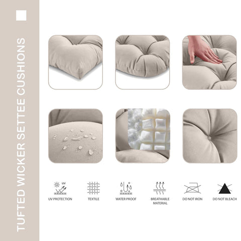 Zanwu Hwyd cushions with attached ties for secure chair fit.