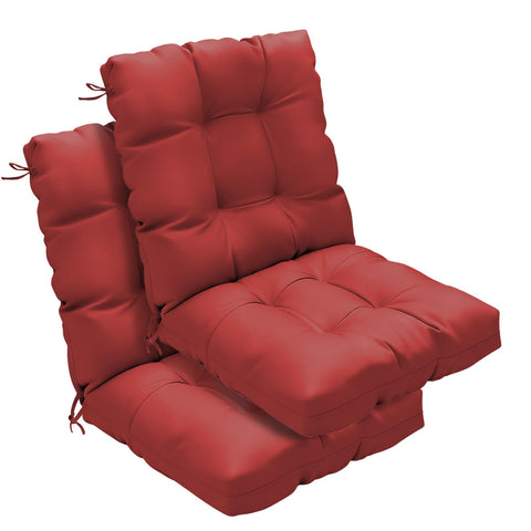 Zanwu Hwyd red outdoor chair cushions in full setup for dining chairs with cozy seating