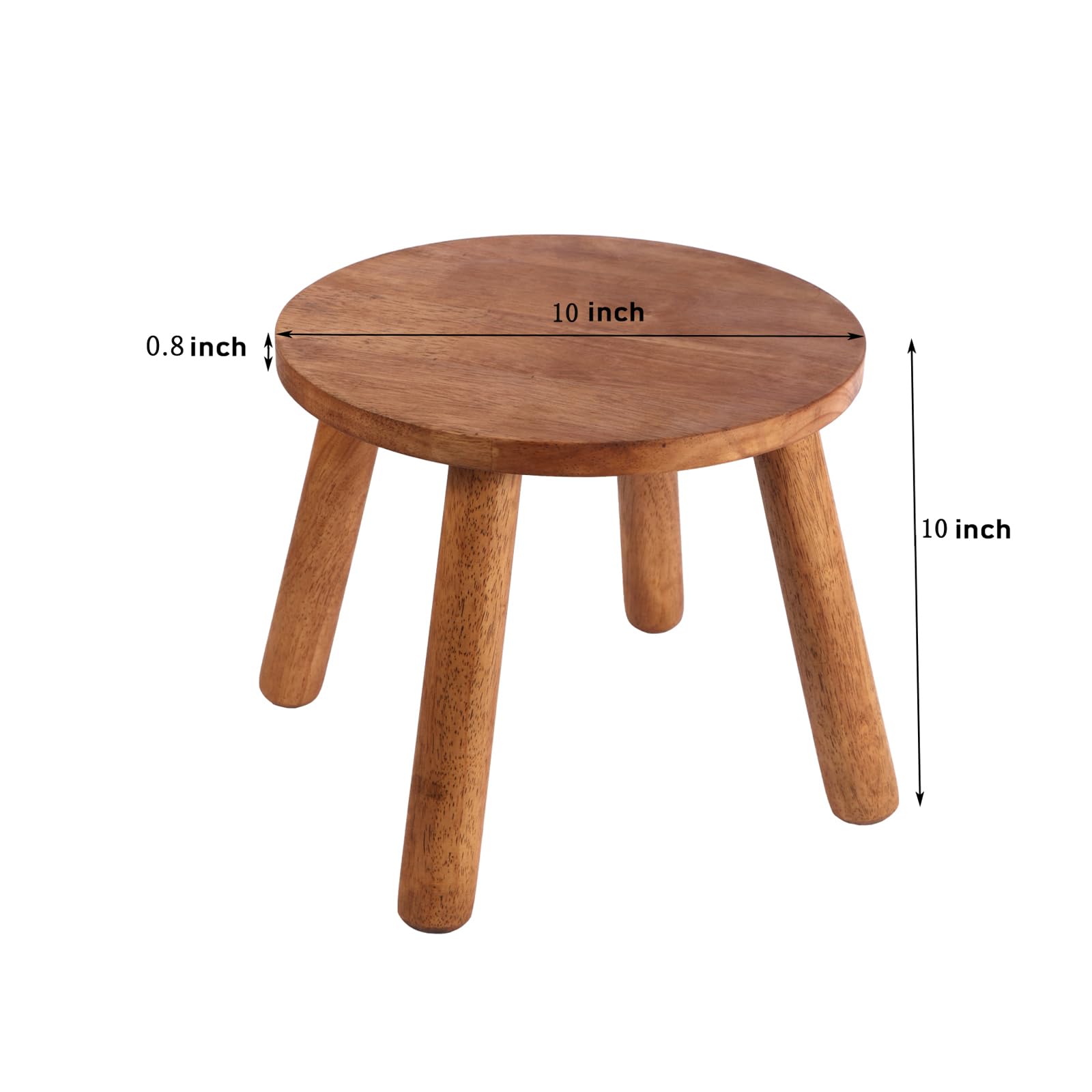 Zaowofires plant stand stool in walnut elevating pots with stable support.