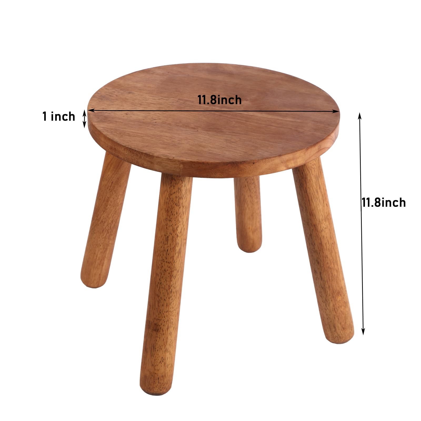zaowofires round wooden stool as plant stand in living room