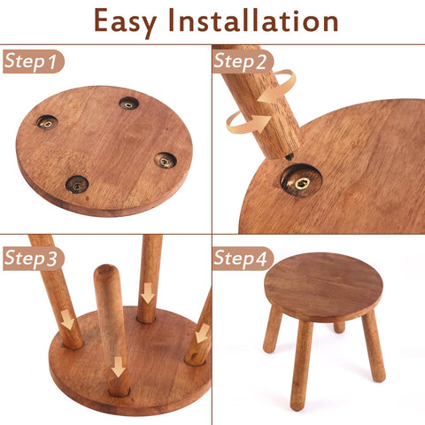 zaowofires wooden stool finished with plant-based wax oil for eco-friendly care