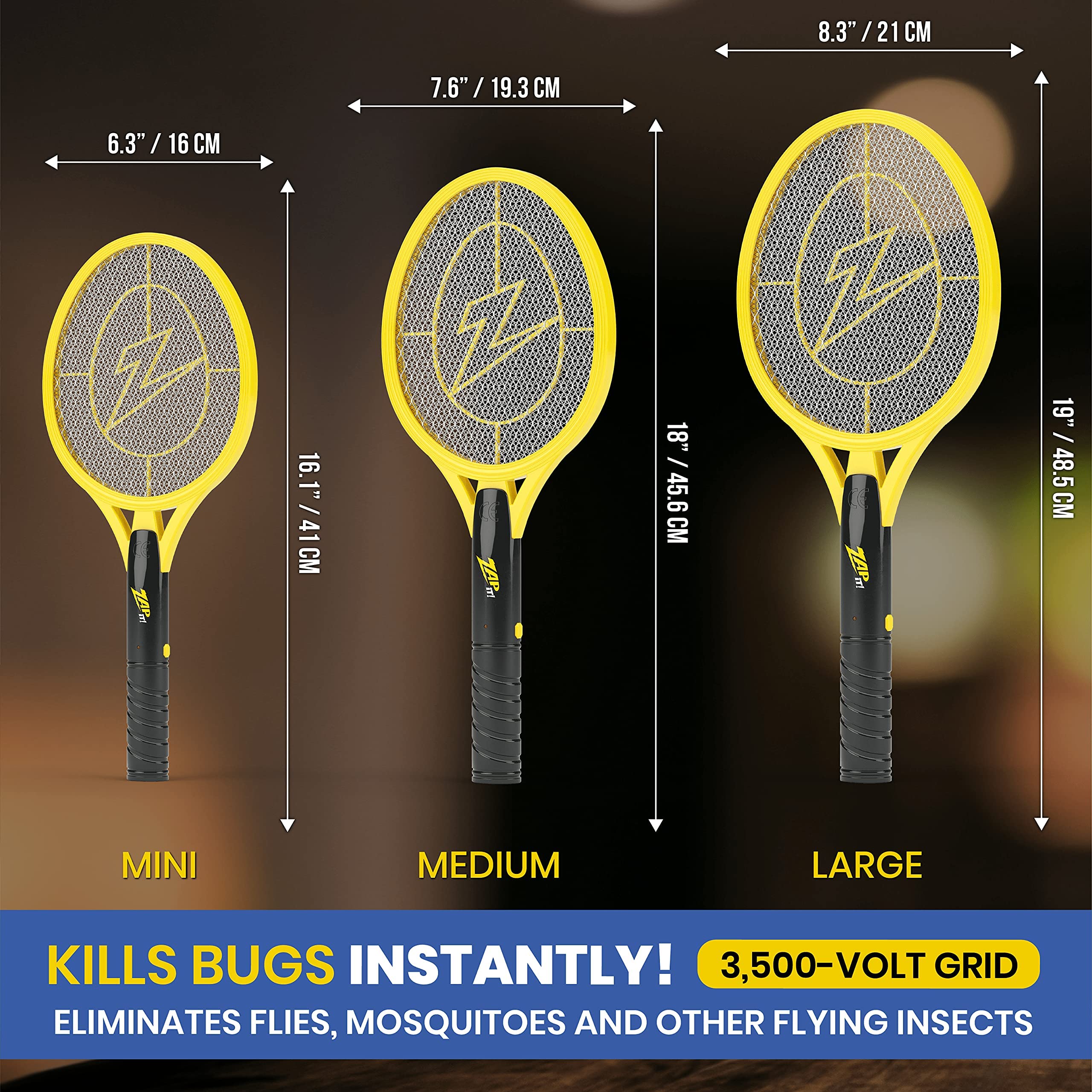 Zap It Bug Zapper 2-Pack promo for backyard parties and camping trips.
