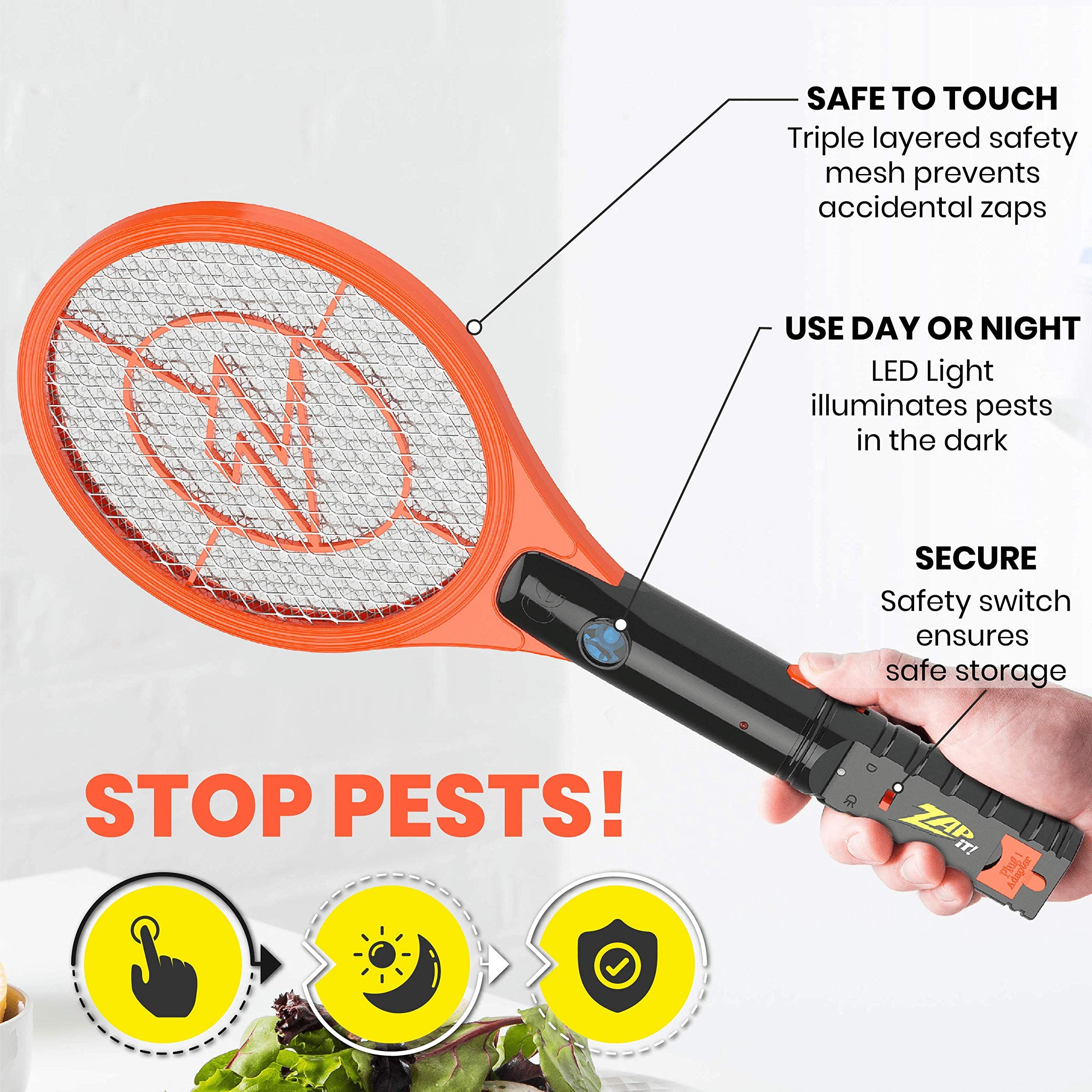 Zap It! USB rechargeable battery powers long sessions without frequent replacements.