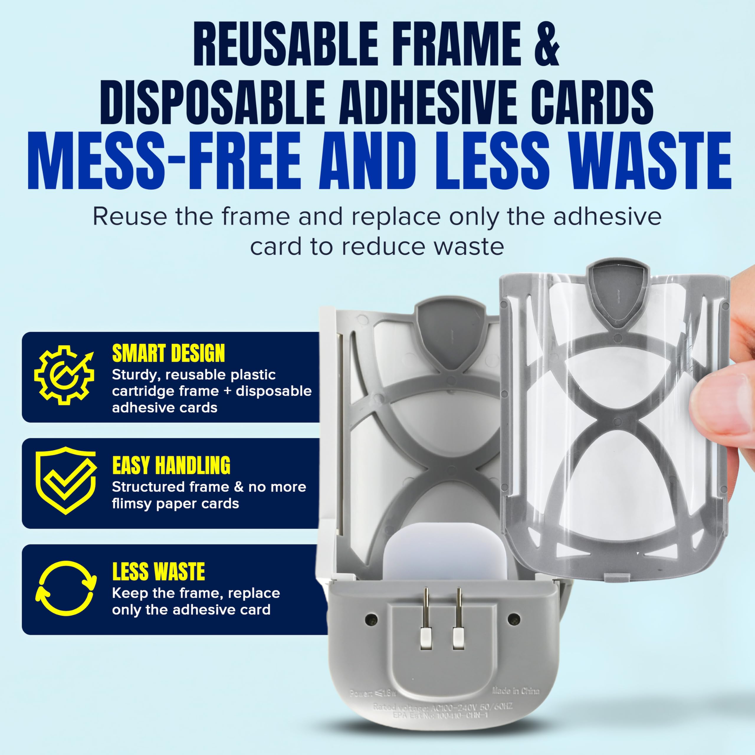 Zaperly foldable plug base keeps setup compact and tidy.