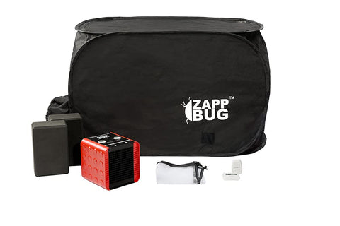 ZappBug easy-fold tent stores flat for quick setup and space saving.