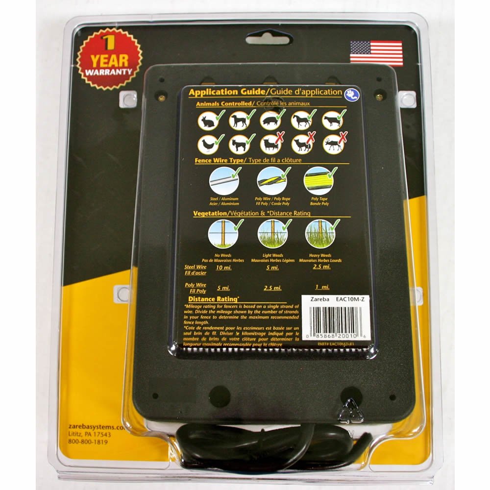 Zareba 10 Mile AC-powered charger durable cabinet designed for field use and weather resistance
