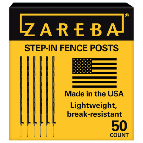 Zareba A-48B step-in post ready for quick fence installation and ground stability.