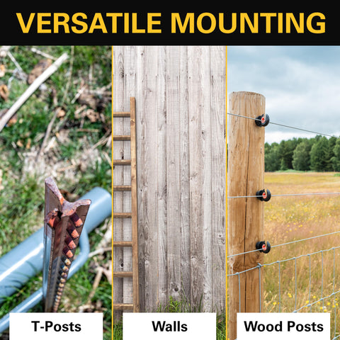 Zareba ESP5M-Z built-in mounting bracket on fence post