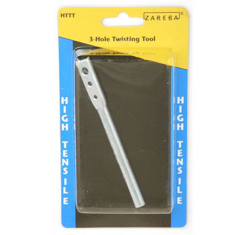 Zareba wire twisting tool shown with 8-gauge wire for easy fencing twists