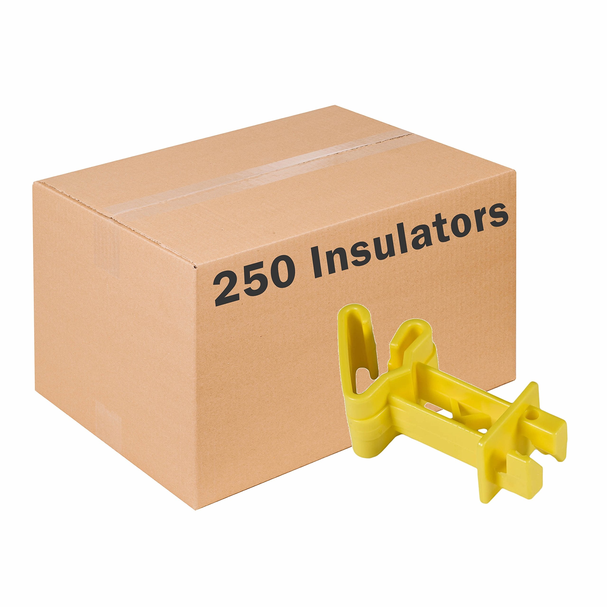 Zareba wrap-around extender insulator on a T-post for secure, hardware-free fence connections.
