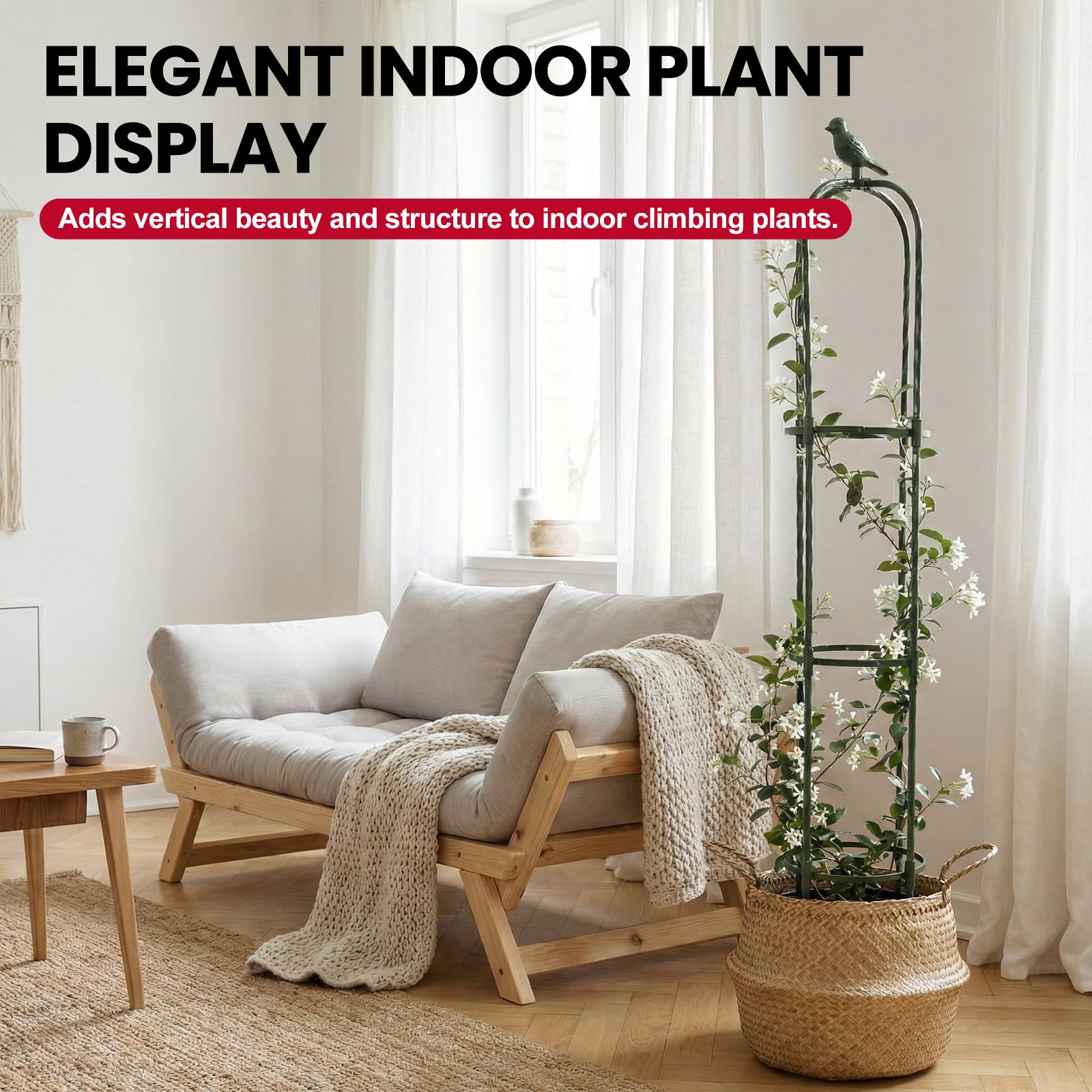 ZATRO easy-assembly ground spikes stabilize the trellis in small spaces.