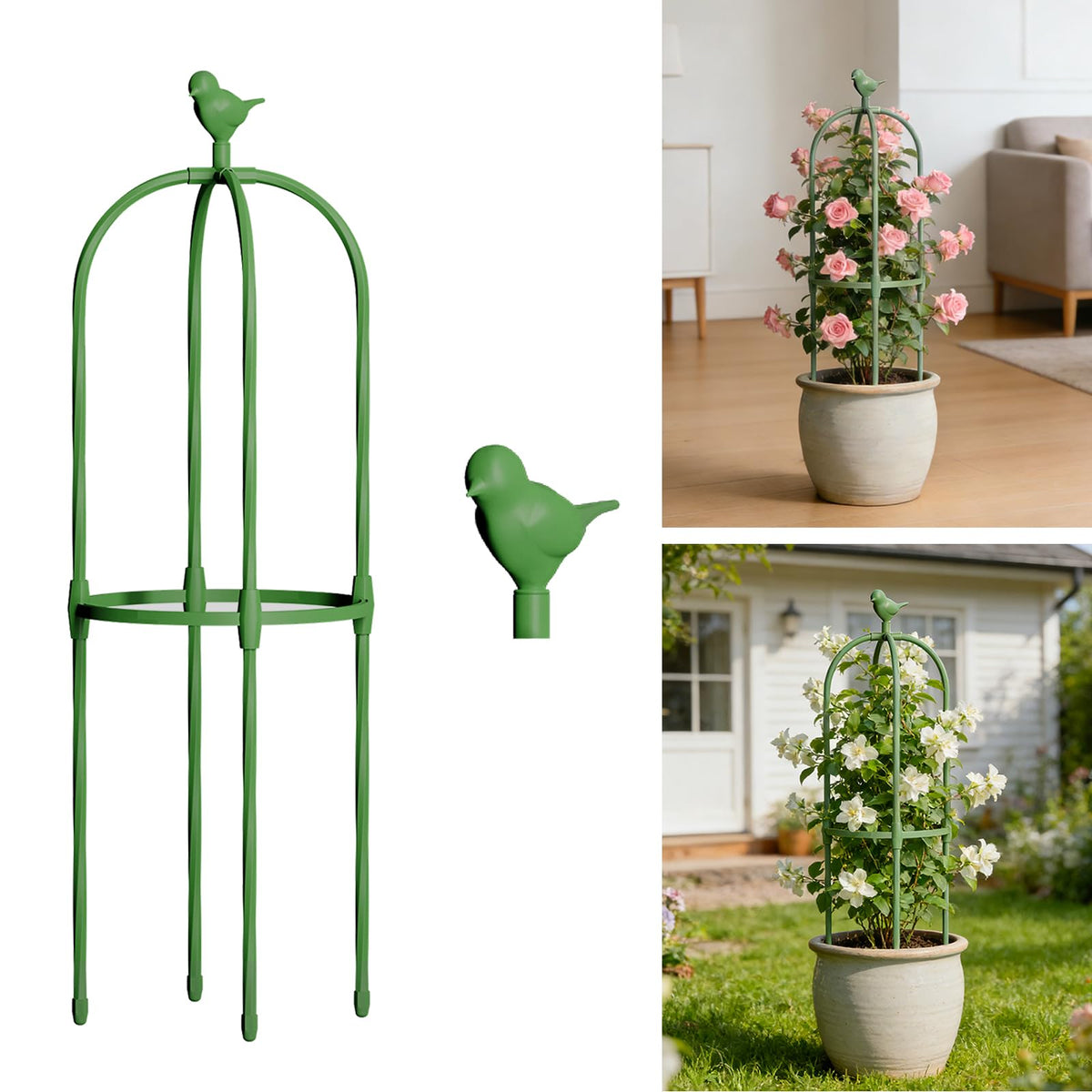 ZATRO garden obelisk trellis round base supports climbing plants with durable, stable construction.