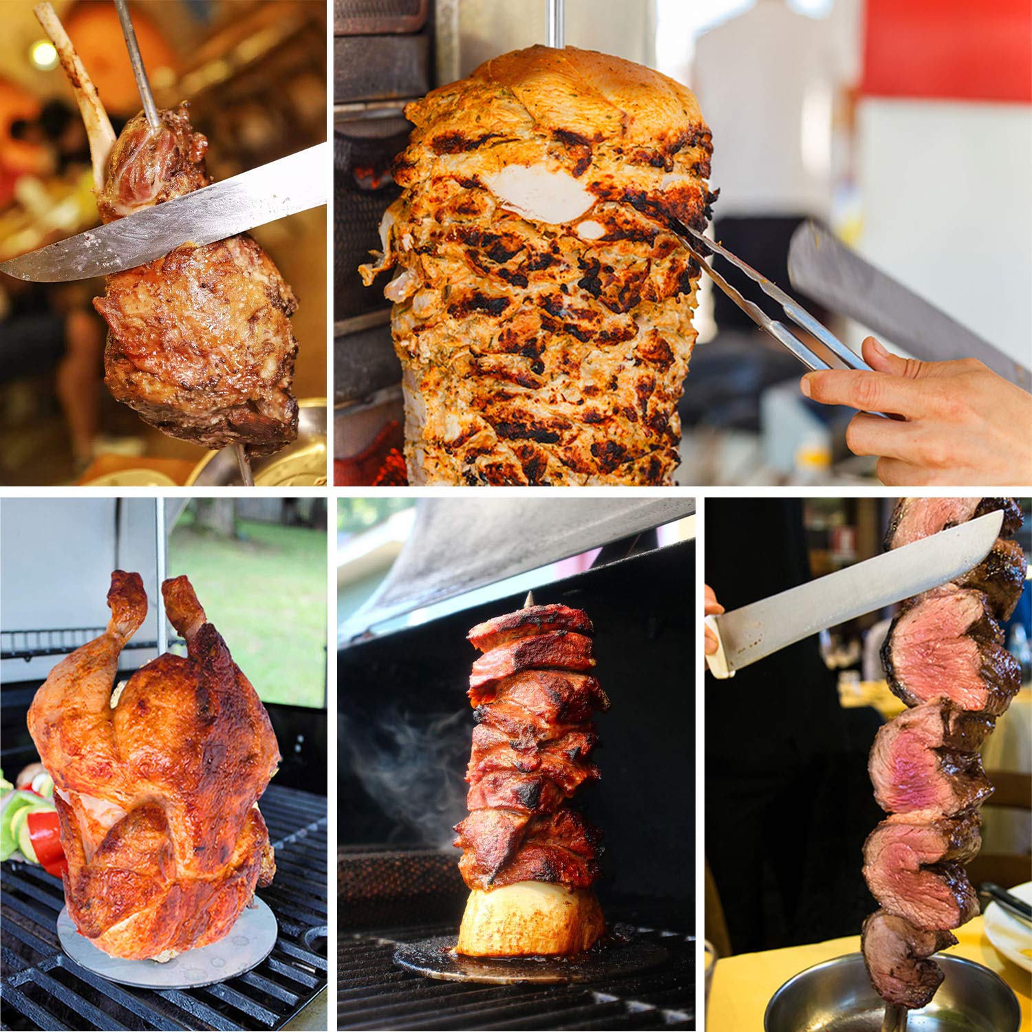 ZAUGONTW vertical grilling meat drips catch juices for flavorful, tender results.