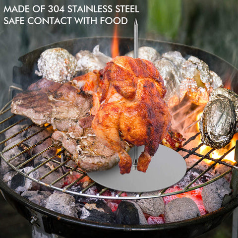 ZAUGONTW vertical skewer grill 12-inch with sturdy construction for larger cuts.