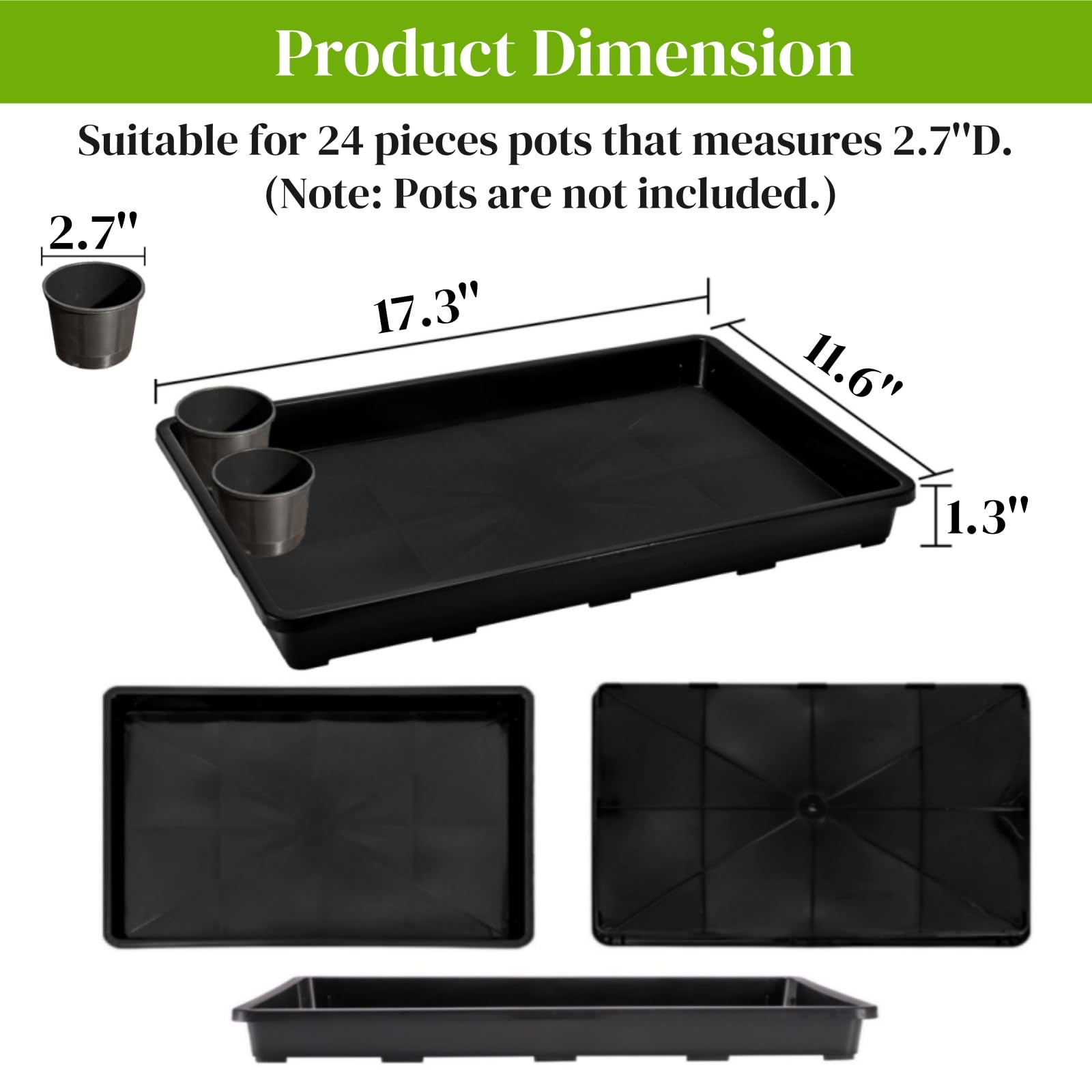 ZAVOOS durable plastic seedling trays close-up highlights sturdy construction