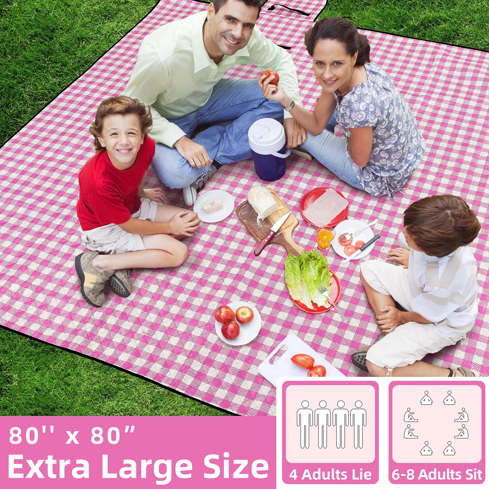 ZAZE blanket with a soft 5-layer top surface for comfort on grass or sand