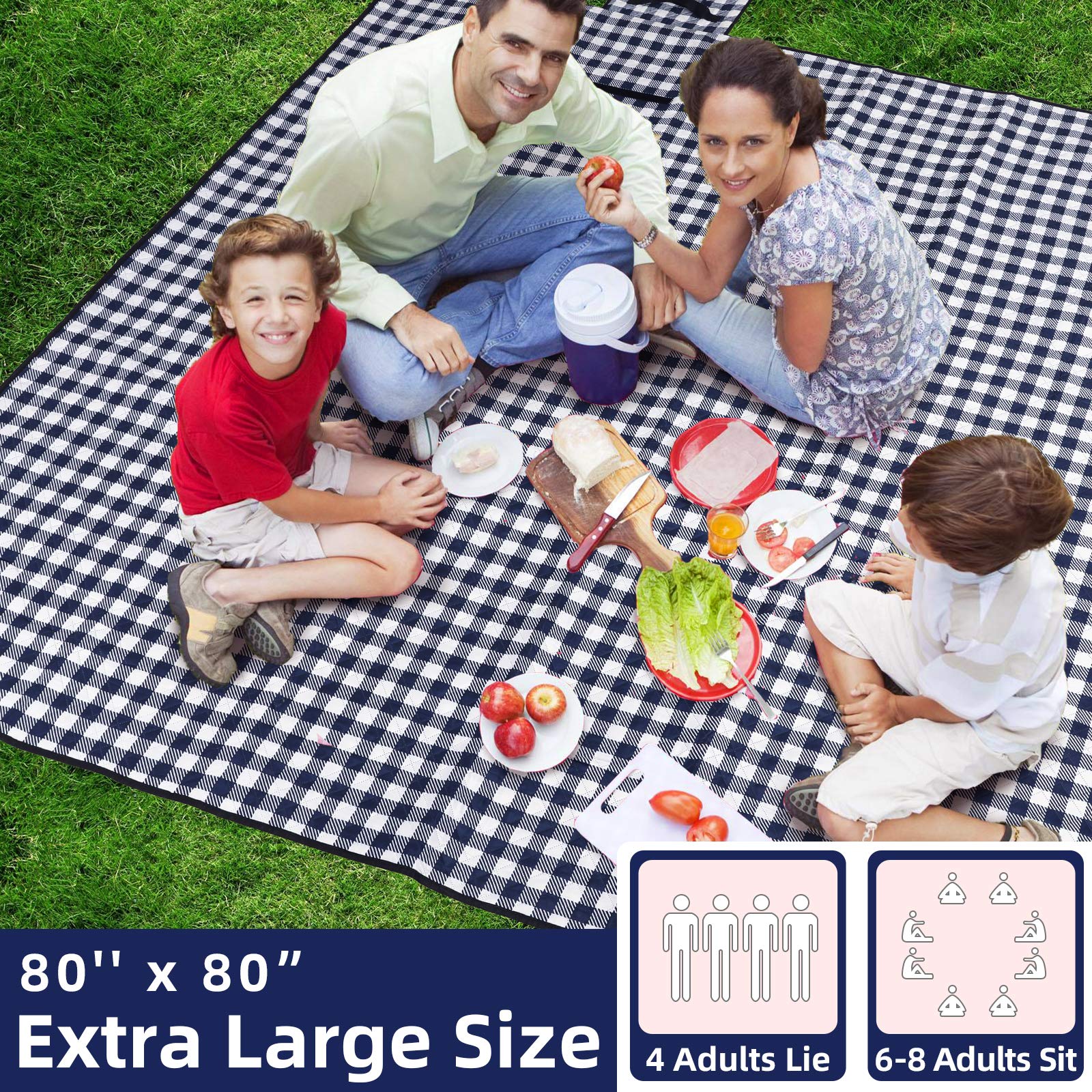 ZAZE picnic blanket folded compact demonstrates easy portability for travel and outdoors