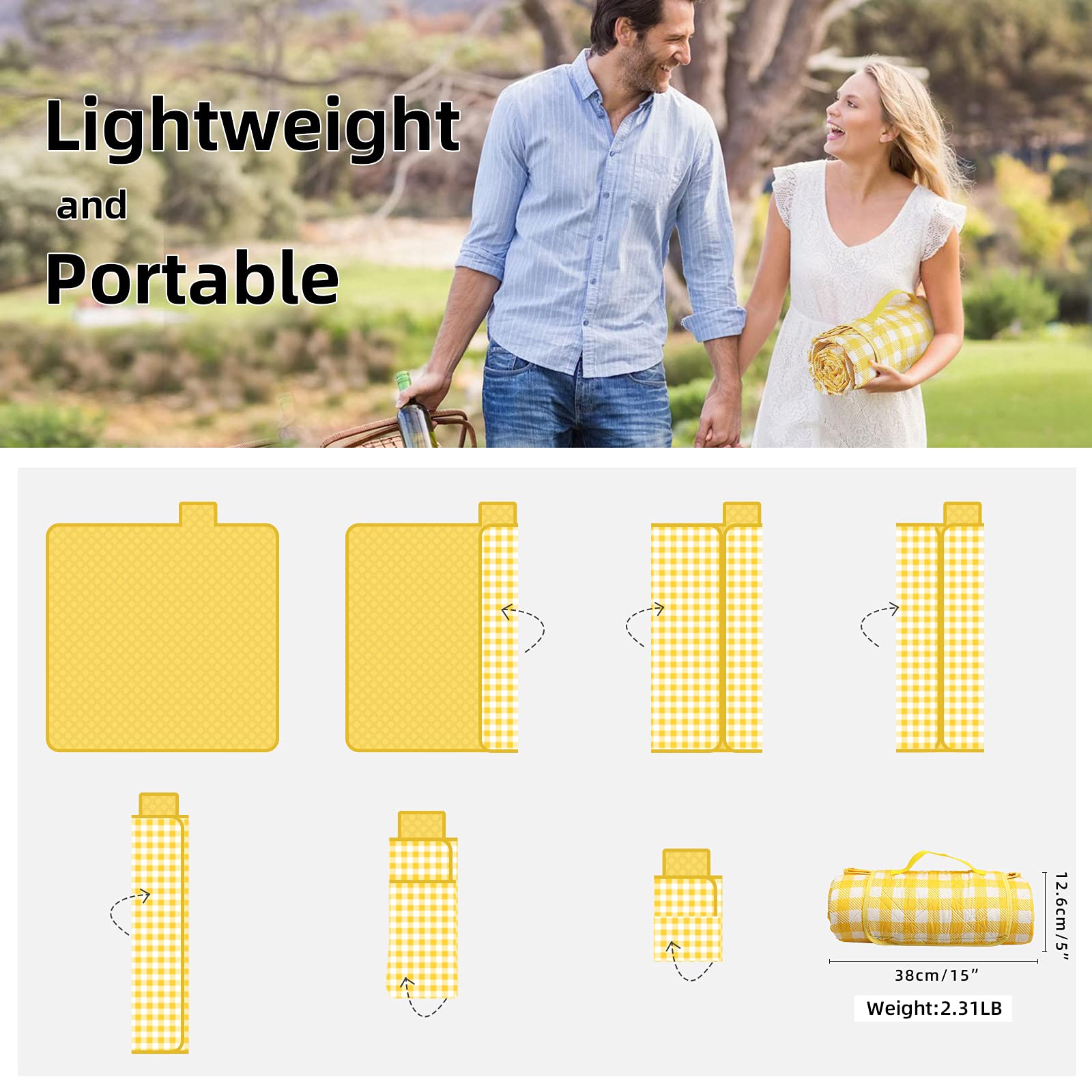 ZAZE extra large blanket at park and beach for versatile outdoor use.