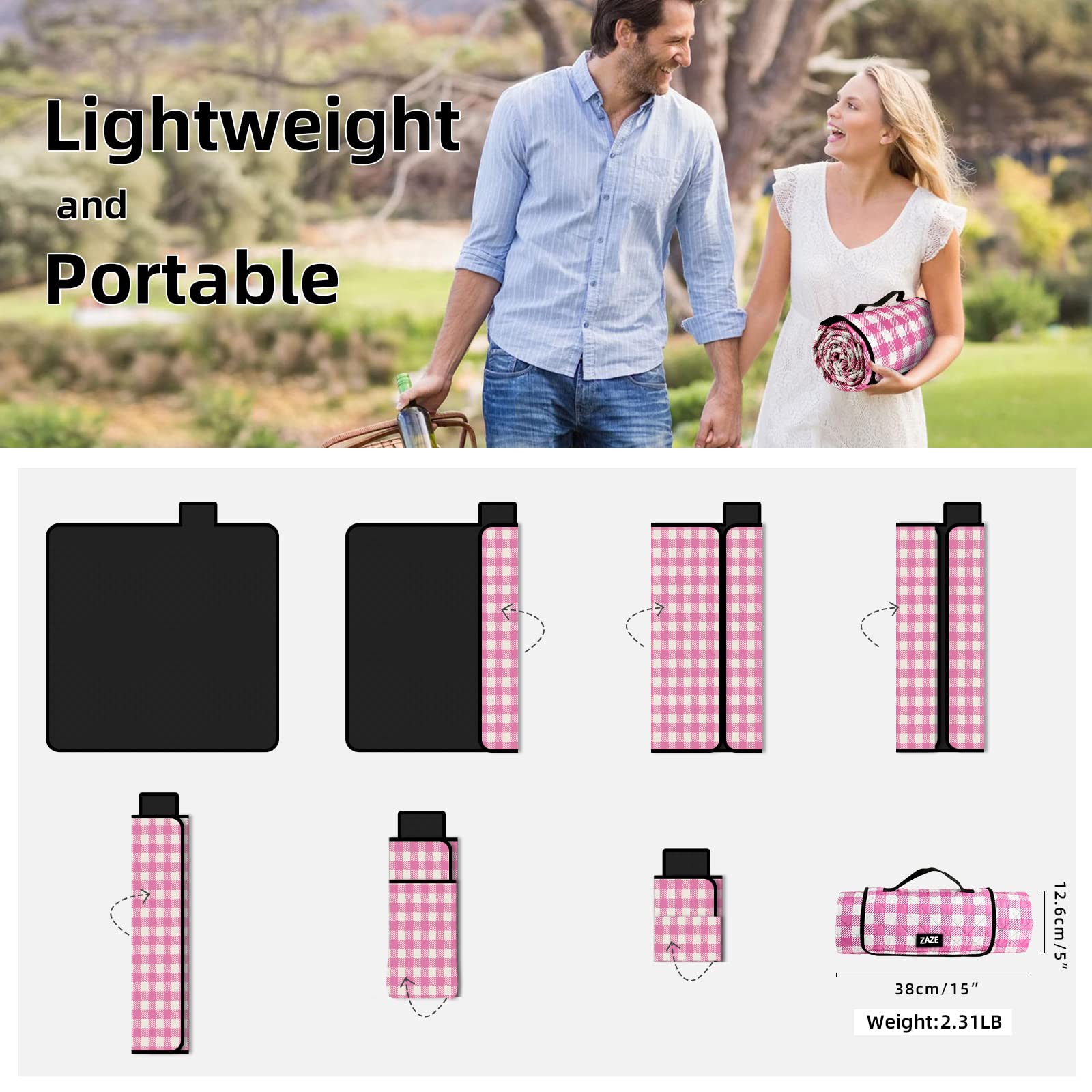 ZAZE lightweight 2.3 lbs ideal for travel and day trips