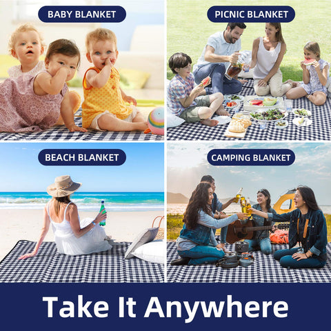 ZAZE picnic blanket blue and white pattern adds vibrant style to outdoor moments
