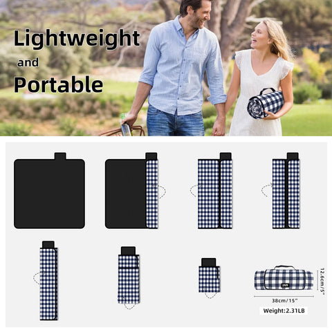 ZAZE picnic blanket wide grass scene shows large size for families and pets