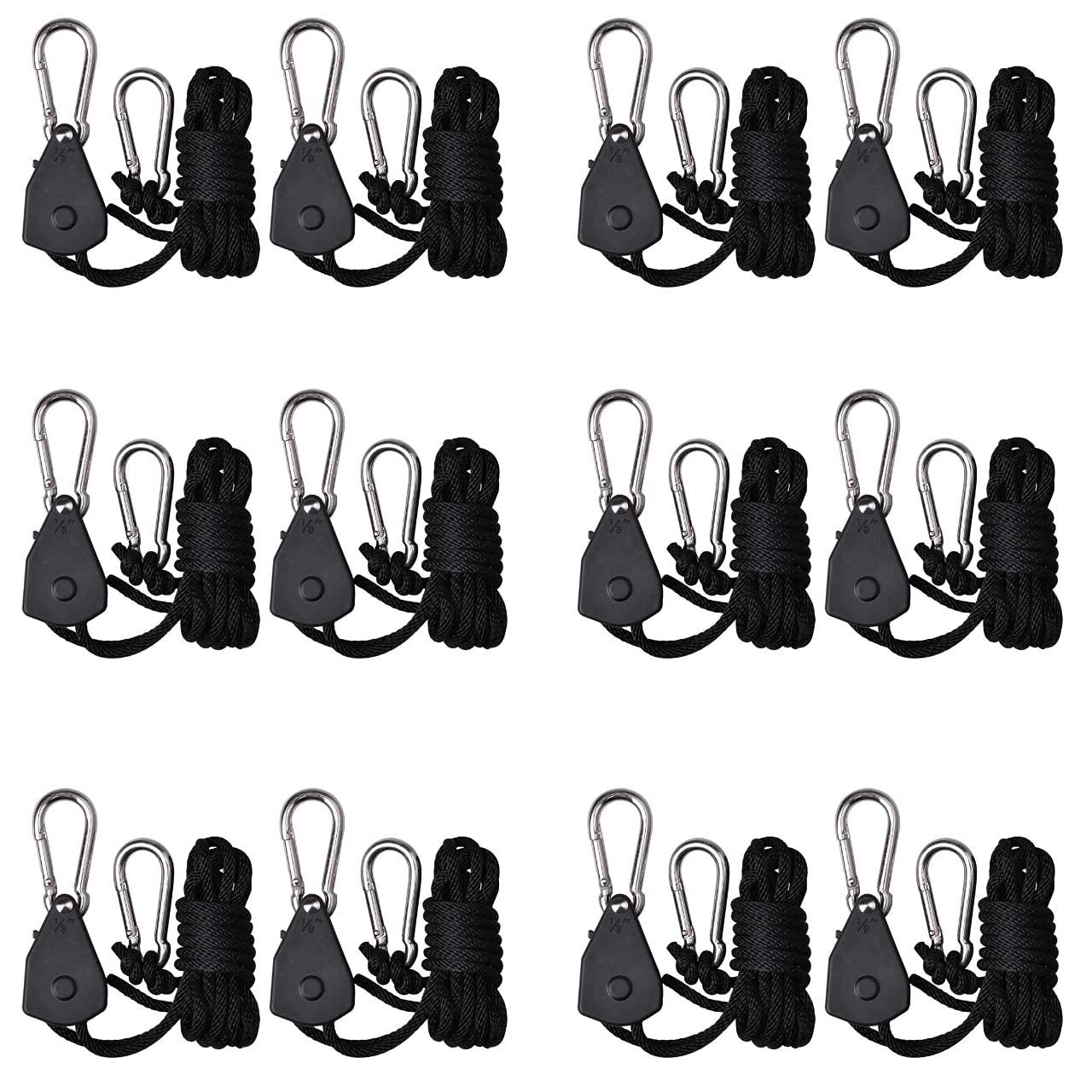 Zazzy 1-8 inch heavy-duty rope hanger secures a light fixture with adjustable height.