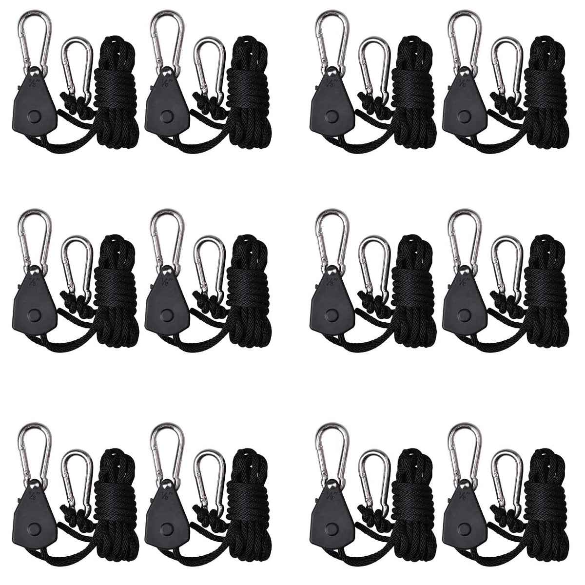 Zazzy 1-8 inch heavy-duty rope hanger secures a light fixture with adjustable height.