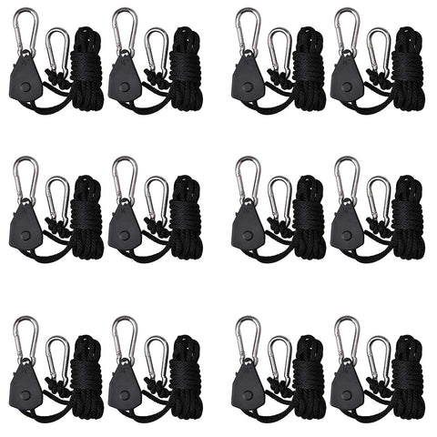 Zazzy 1-8 inch heavy-duty rope hanger secures a light fixture with adjustable height.