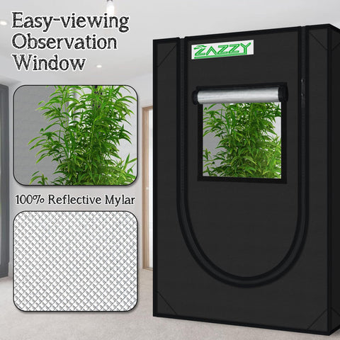 Zazzy Grow Tent 95%-reflective lining boosts light efficiency