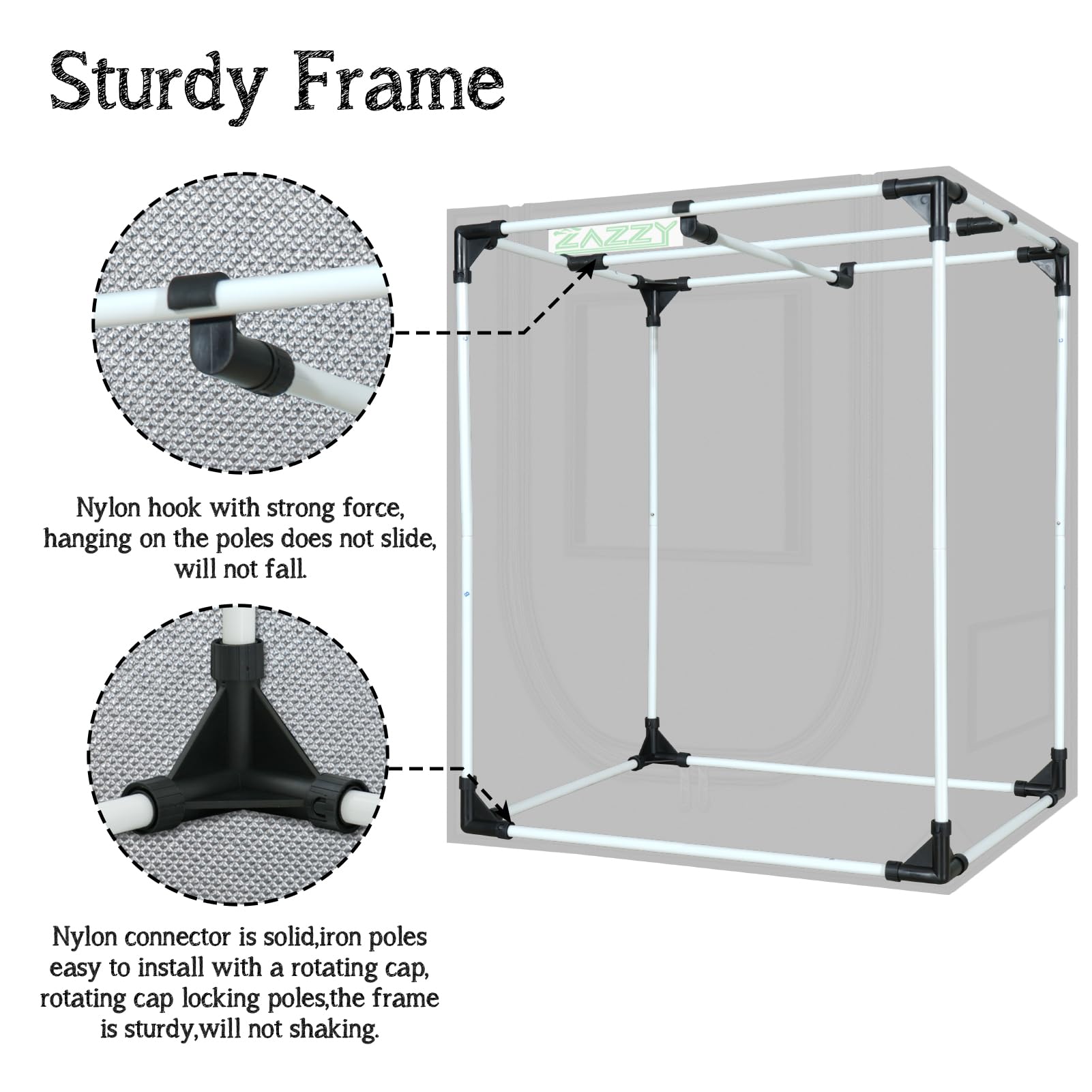 Zazzy Grow Tent interior view showing spacious layout for plants