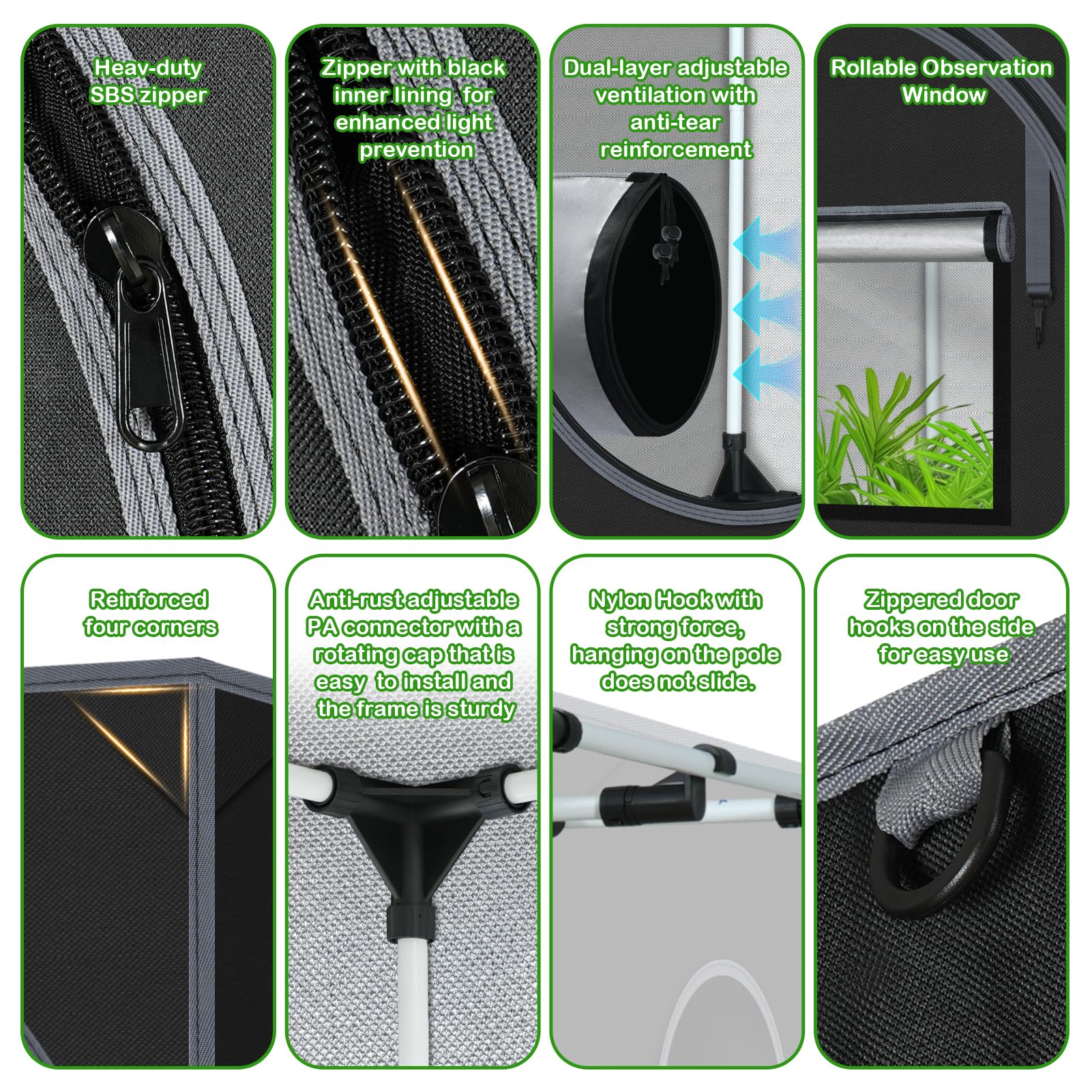 Zazzy Grow Tent 98-percent reflective lining enhances lighting efficiency for compact grows