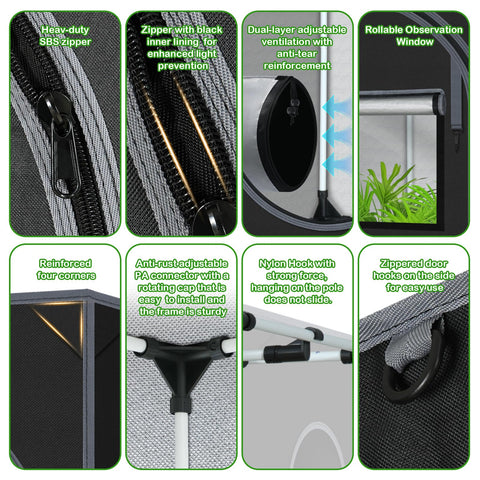 Zazzy Grow Tent 98-percent reflective lining enhances lighting efficiency for compact grows