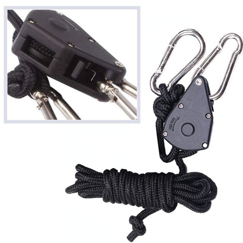 Zazzy grow tent rope hanger offers adjustable suspension for lights and gear.
